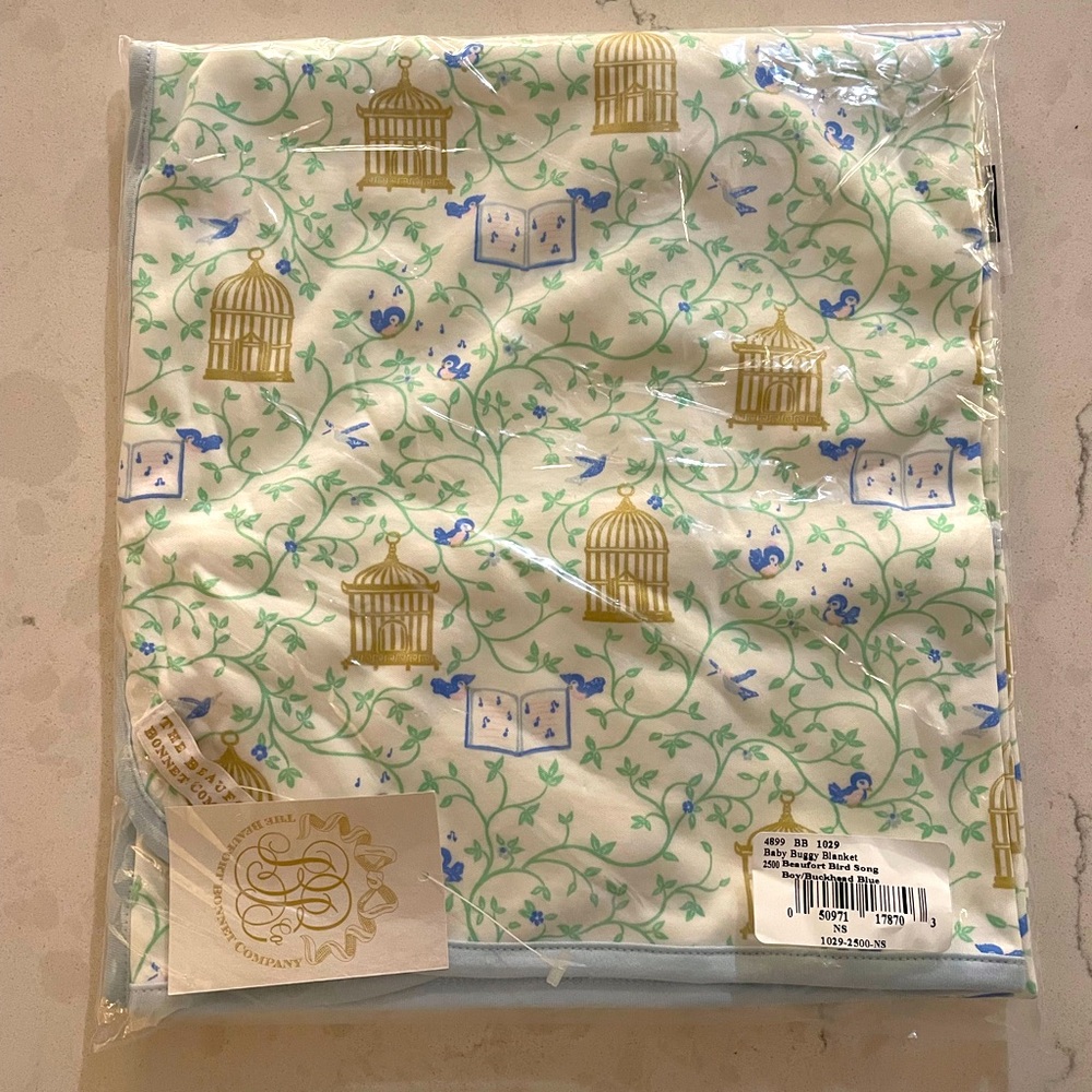 TBBC Beaufort Bird Song buggy blanket NWT